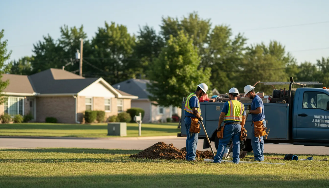 Residential water line and bathroom plumbing service in Kesley, IA
